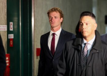 Daniel Penny arrives at the Manhattan Criminal Court for a hearing for the death of Jordan Neely, a man whose death has been ruled a homicide by the city's medical examiner.