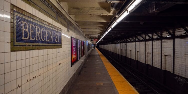 The Bergen Street station Bergen Street and Flatbush Avenue in Park Slope, Brooklyn.
