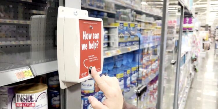 locked up store shelves