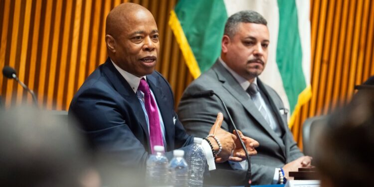 Mayor Adams, seen here with NYPD Commissioner Edward Caban, has announced the restoration of two cadet classes.