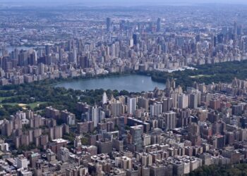 Aerial views of New York City. Saturday, September 16, 2023 PICTURED: Central Park Water Reservoir. Aerial views of New York City.