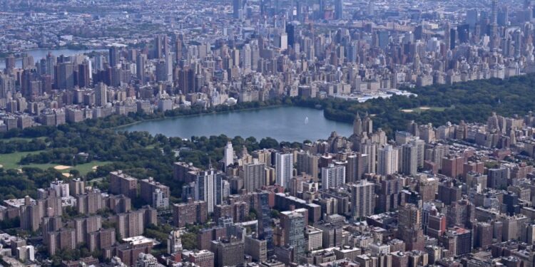 Aerial views of New York City. Saturday, September 16, 2023 PICTURED: Central Park Water Reservoir. Aerial views of New York City.