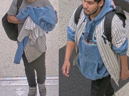 The 33-year-old woman was slugged in an unprovoked attack by a menace wearing wearing a "Stitch" shirt.