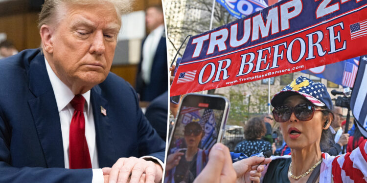 Trump die-hards convinced he's acting, not sleeping in court