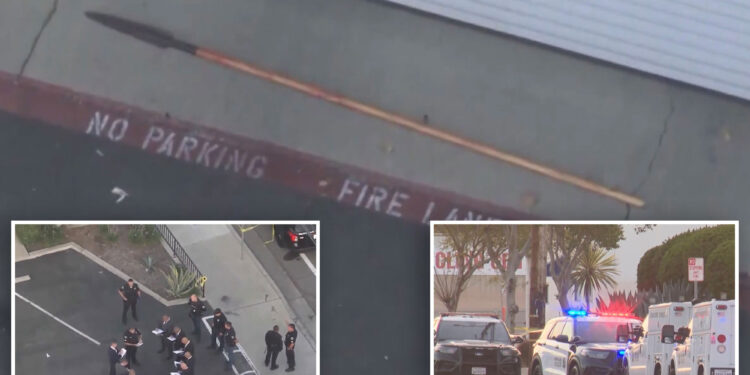 Blood-soaked spear found at California murder-suicide scene