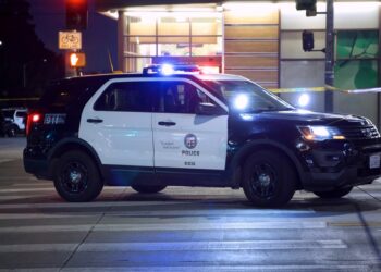 A Los Angeles Police car w