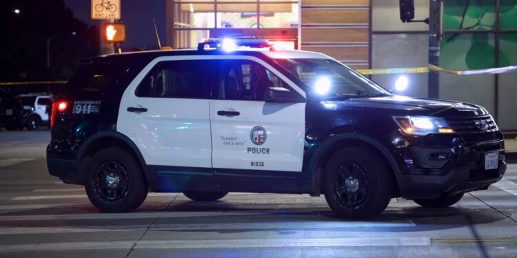 A Los Angeles Police car w