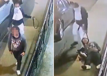 Horrifying video shows masked fiend choke woman with belt on NYC street, drag body between cars to rape her