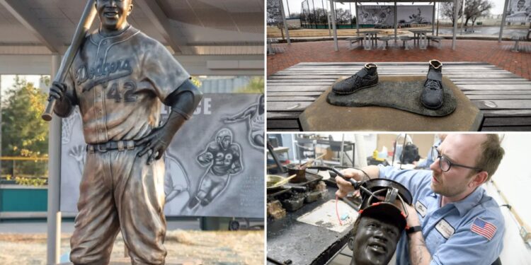 Jackie Robinson is rebuilt in bronze in Colorado after theft of statue from Kansas park