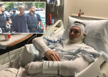 NYC subway burn victim said he blocked fiancée from flaming liquid man threw on him in subway attack