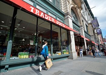 Trader Joe's, 675 6th Ave., NYC., one year after the Covid-19 pandemic shutdown.