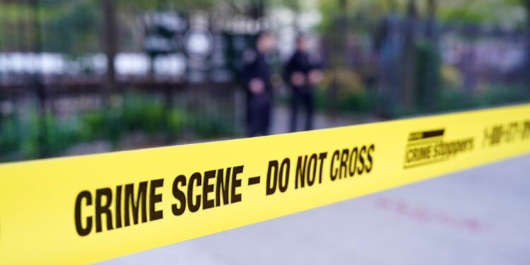 Police at the scene where two people were stabbed inside of Hells Kitchen Park on Tenth Avenue at W49th Street in New York, NY around 6 p.m. on April 24, 2024.