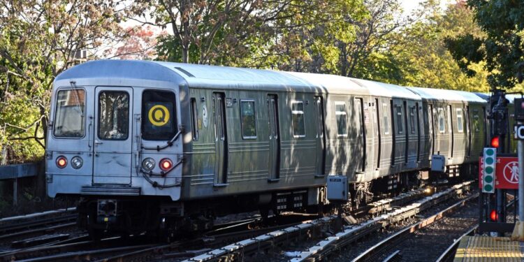 A woman was hit by a train at the Kings Highway subway stop on the Q train