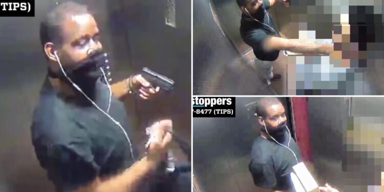 Masked thief holds man at gunpoint, chokes and robs him inside NYC elevator: video