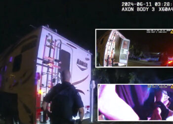 Sleeping couple wakes up to truck attached to their camper being carjacked by thief