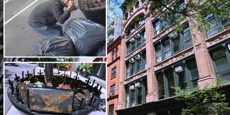 Video shows creep steal plaque from flower bed memorializing late East Villager