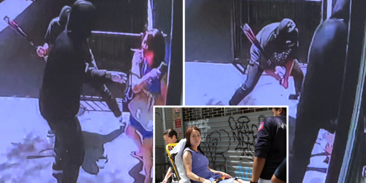 Video shows woman attacked by baseball bat-wielding thugs