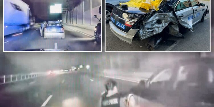 Virginia state trooper hit during DUI stop after another impaired driver slams into patrol vehicle