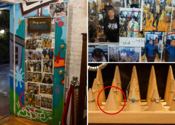 Brooklyn vintage shop hit by shoplifters fights back with art installation of thieves' photos