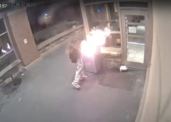 Bumbling firebug trying to light California Target on fire nearly torches own face