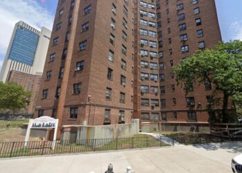 Outside view of the Alfred E Smith houses.