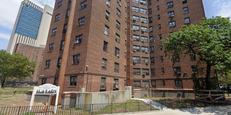 Outside view of the Alfred E Smith houses.