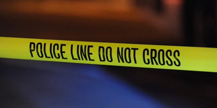 A general view of police crime scene tape or crime scene tape or police line do not cross tape or New York City crime or NYPD as seen in the Bronx, NY on April 19, 2015.