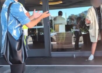 The candidate tried to talk to the homeless woman, but was not successful.