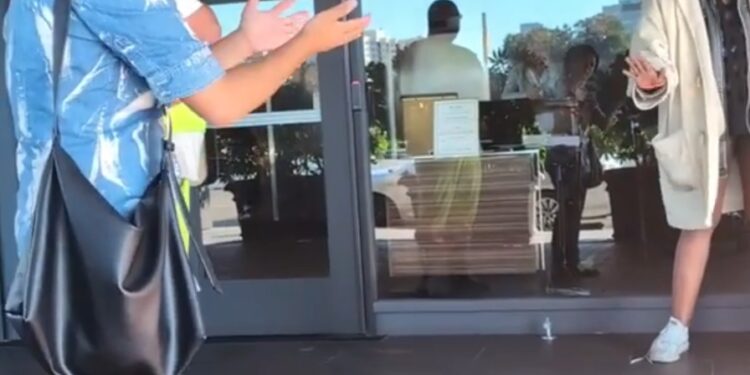 The candidate tried to talk to the homeless woman, but was not successful.