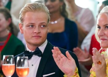 Norway's Marius Borg Hoiby and Crown Princess Mette-Marit in Oslo, June 16, 2022