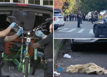 Cyclist, 75, stuck in face by stray bullet on NYC street