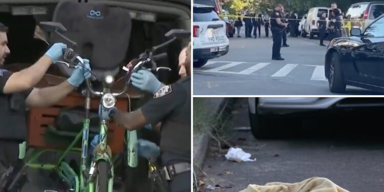 Cyclist, 75, stuck in face by stray bullet on NYC street