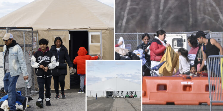 Feds extend lease for migrant tent city in Brooklyn