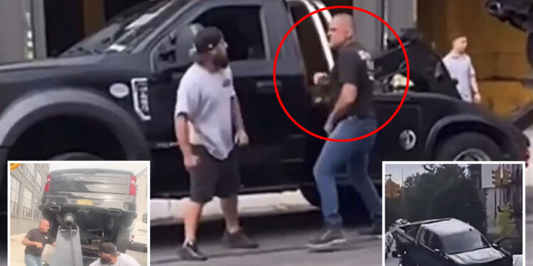 Furious NYC driver who stole tow truck with his own vehicle attached in viral video arrested