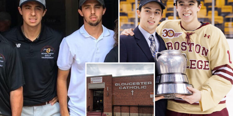 Memorial for Johnny and Matthew Gaudreau at their NJ high school