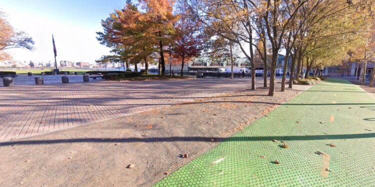 A photo of Pier A Park in Hoboken.