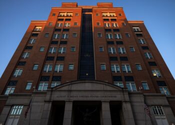 The Albert V. Bryan US Courthouse is seen at the start of a Department of Justice antitrust trial against Google over its advertiing business in Alexandria, Virginia, on September 9, 2024.