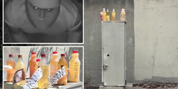 'Piss Bandit' who taunts locals with urine bottles is California's number-one menace
