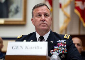 U.S. Army Gen. Michael E. Kurilla, commander of U.S. Central Command, testifying before the House Armed Services Committee on Capitol Hill