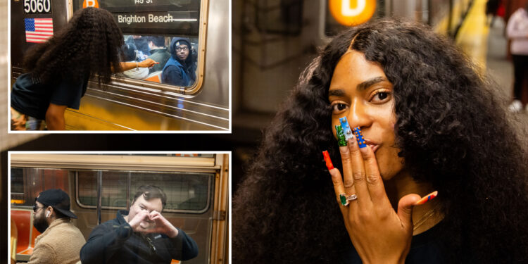 Exclusive | Meet the woman who blows kisses to unsuspecting subway riders in NYC -