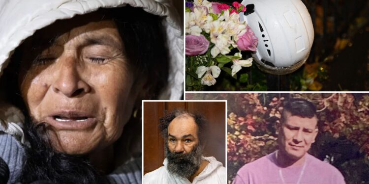 Mother of construction worker slain by unhinged NYC stabber breaks down at vigil