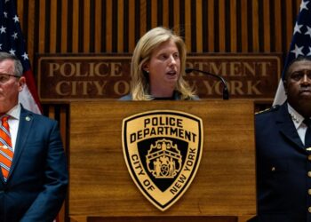 NYPD Commissioner Jessica Tisch speaks at a press conference on Dec. 4, 2024.