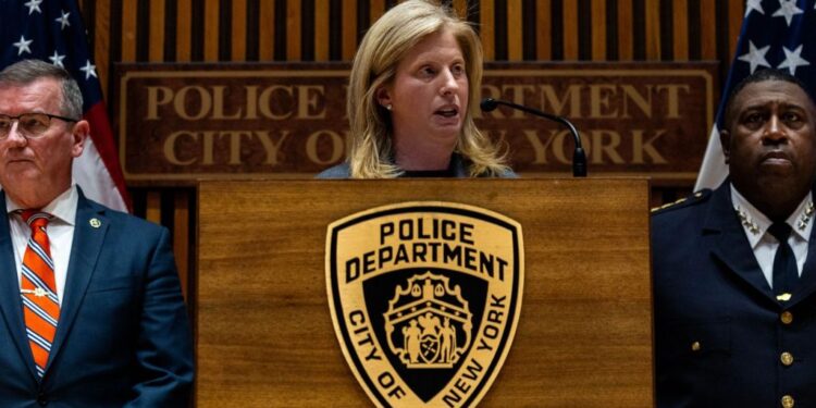NYPD Commissioner Jessica Tisch speaks at a press conference on Dec. 4, 2024.