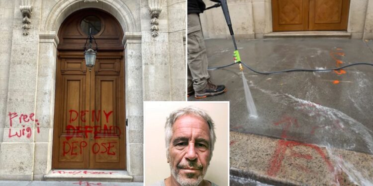 Pro-Luigi Mangione punks vandalize Jeffrey Epstein's former NYC mansion: 'Deny, defend, depose'