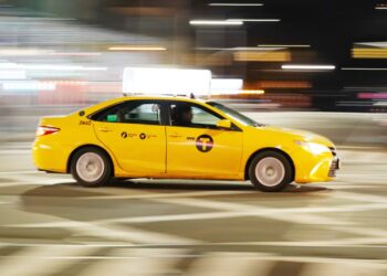 A general view of a New York City yellow taxi as seen in New York, NY on December 30, 2018.