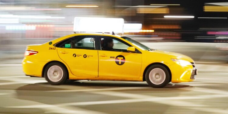 A general view of a New York City yellow taxi as seen in New York, NY on December 30, 2018.