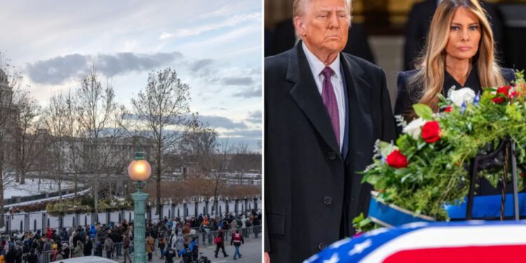 Capitol Police arrest man who tried to set his car on fire as Trump paid respects to Jimmy Carter and met with GOP senators