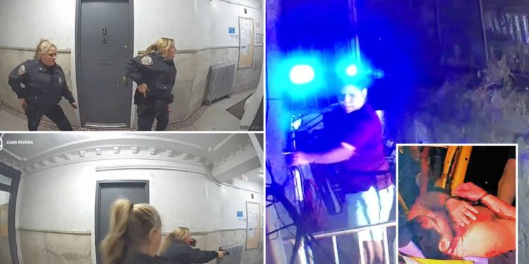 Dramatic video shows NYPD cop shooting knife-wielding man in apartment building, as sources say language barrier was a likely factor