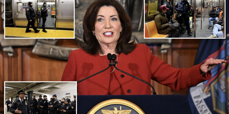 Hochul scrambles to fund NYPD’s $154M overnight subway staffing, as cops hit NYC trains after rash of violence
