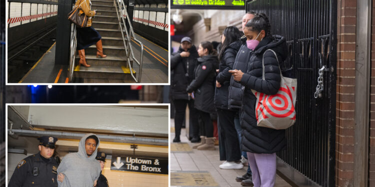 NYC straphangers hug the walls inside subway stations in wake of spiraling transit crime
